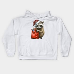 Raccoon Christmas Kids Hoodie